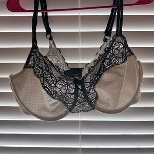 Bali lace and polka dot bra